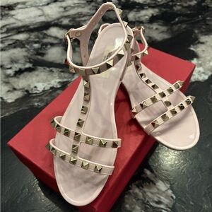 Valentino Studded Sandals in Cream